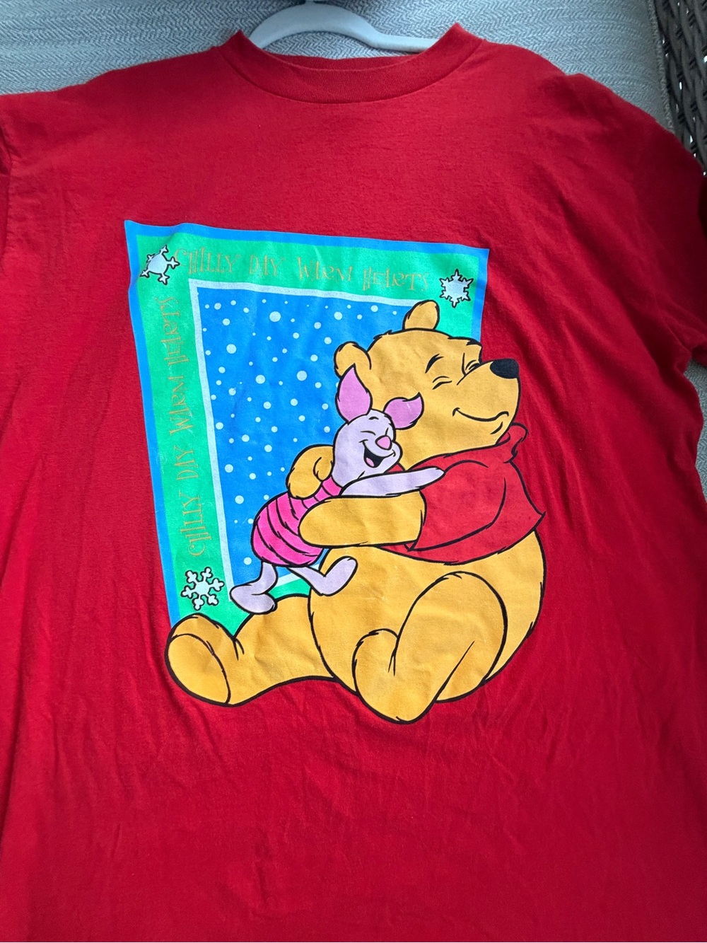 Vintage Disney Red Winnie the Pooh & Piglet Graphic Tee